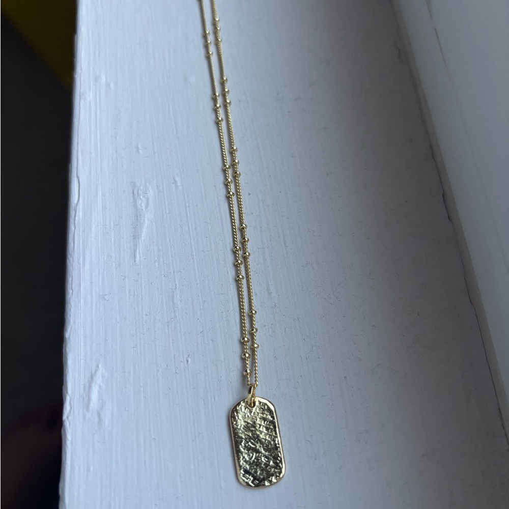 Gorjana Textured Gold Pendant Necklace